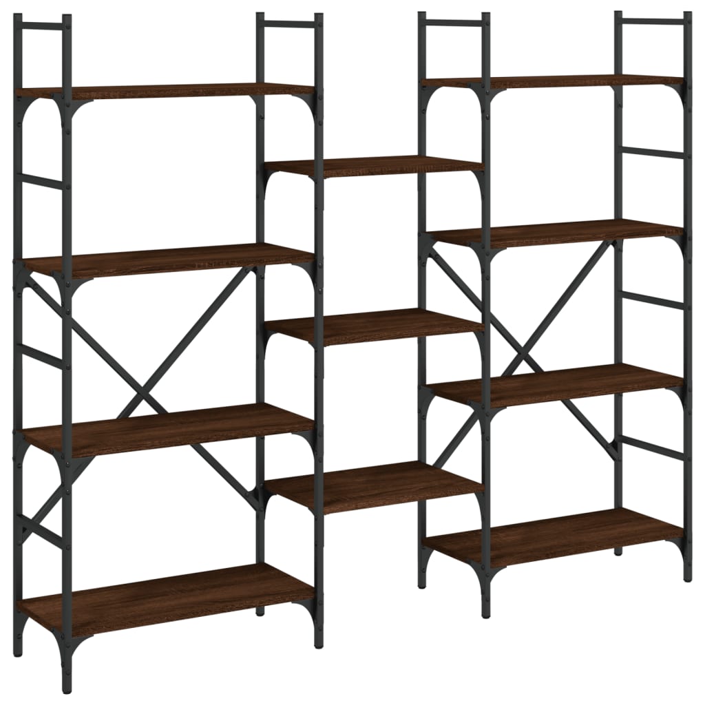 Libreria Rovere Marrone 160x28,5x136,5 cm in Legno Multistrato | homemem39