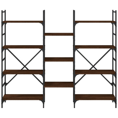 Libreria Rovere Marrone 160x28,5x136,5 cm in Legno Multistrato | homemem39