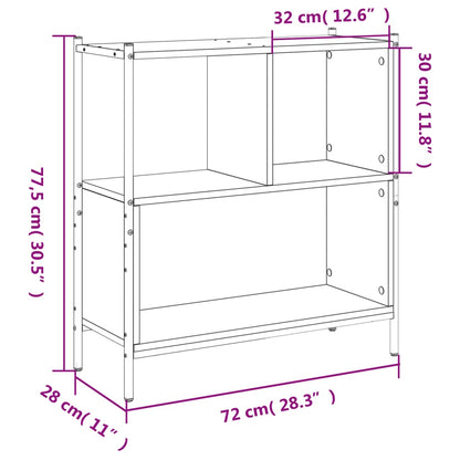 Libreria Nera 72x28x77,5 cm in Legno Multistrato | homemem39