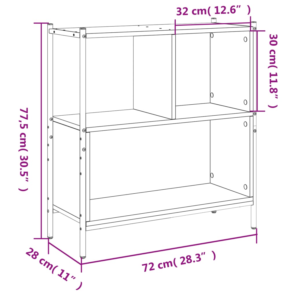 Libreria Rovere Marrone 72x28x77,5 cm in Legno Multistrato | homemem39