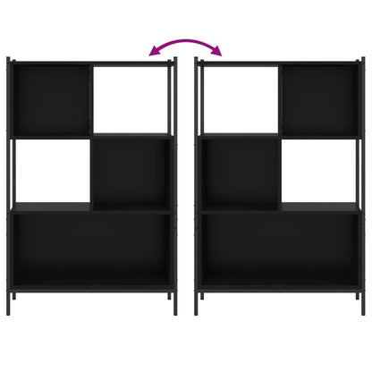 Libreria Nera 72x28x109 cm in Legno Multistrato | homemem39