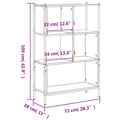 Libreria Nera 72x28x109 cm in Legno Multistrato | homemem39