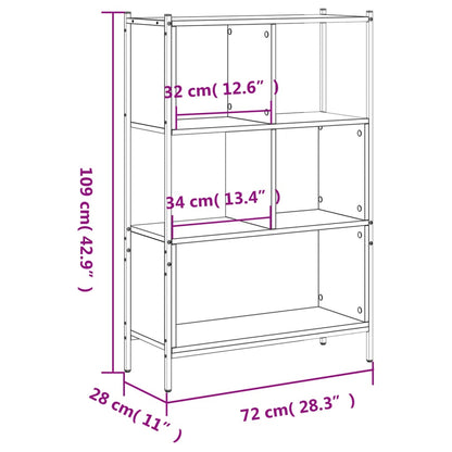 Libreria Grigio Sonoma 72x28x109 cm in Legno Multistrato | homemem39