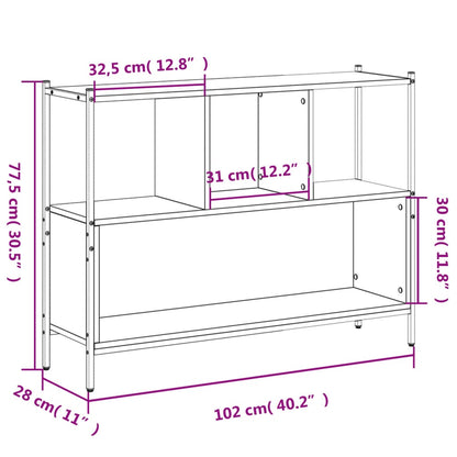 Libreria Grigio Sonoma 102x28x77,5 cm in Legno Multistrato | homemem39