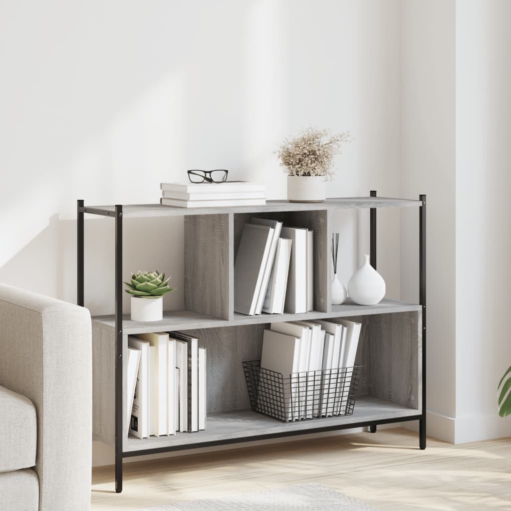 Libreria Grigio Sonoma 102x28x77,5 cm in Legno Multistrato | homemem39