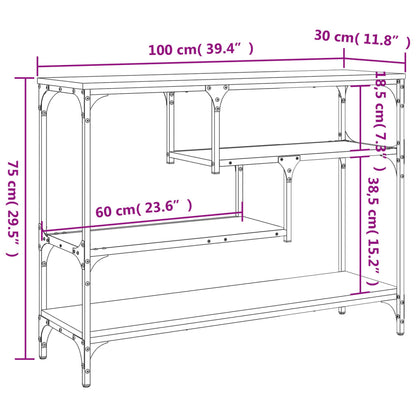 Tavolino Consolle Nero 100x30x75 cm in Legno Multistrato | homemem39