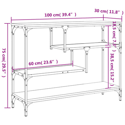 Tavolino Consolle Grigio Sonoma 100x30x75 cm Legno Multistrato - homemem39