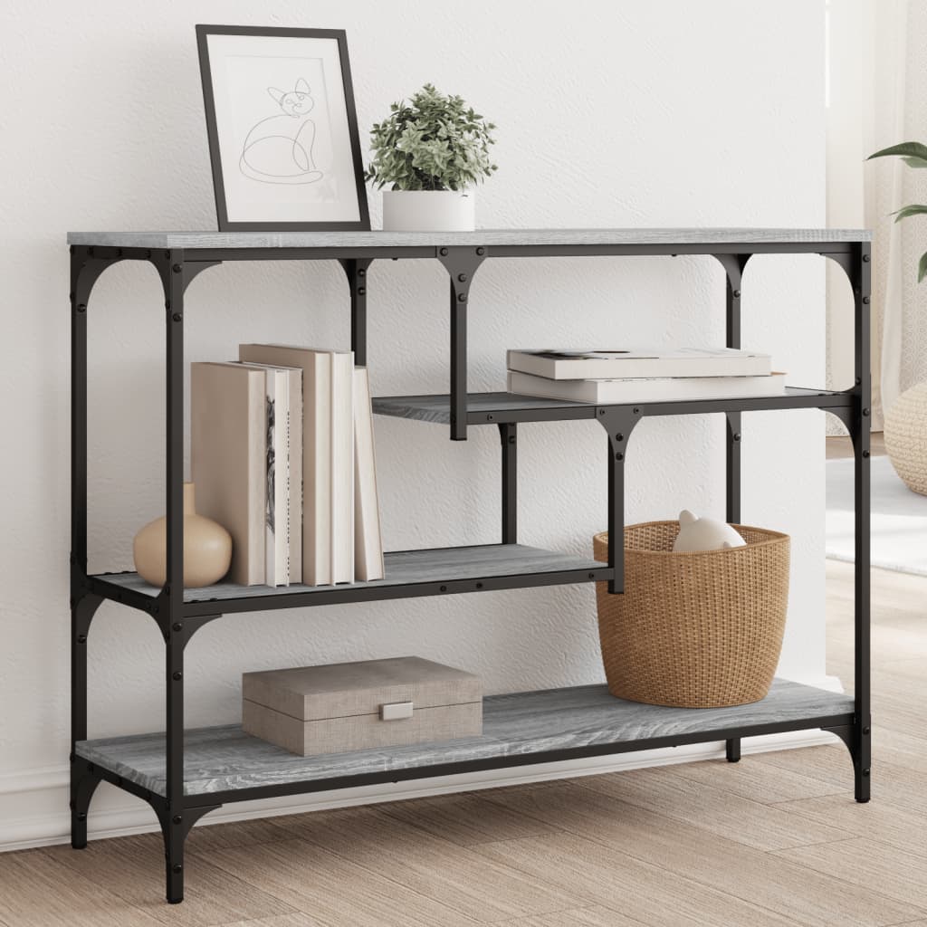 Tavolino Consolle Grigio Sonoma 100x30x75 cm Legno Multistrato - homemem39