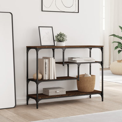 Tavolino Consolle Rovere Marrone 100x30x75 cm Legno Multistrato | homemem39
