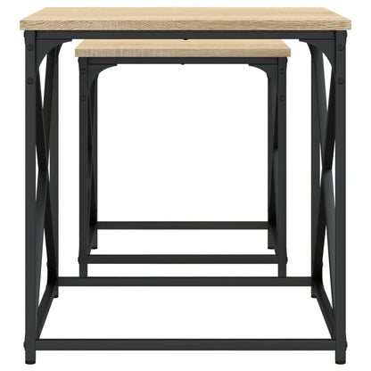 Tavolini Impilabili 2 pz Rovere Sonoma in Legno Multistrato | homemem39