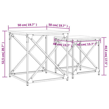 Tavolini Impilabili 2 pz Rovere Sonoma in Legno Multistrato | homemem39