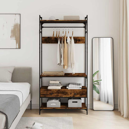 Armadio Cassetti Rovere Fumo 89x39x184,5 cm Legno Multistrato - homemem39