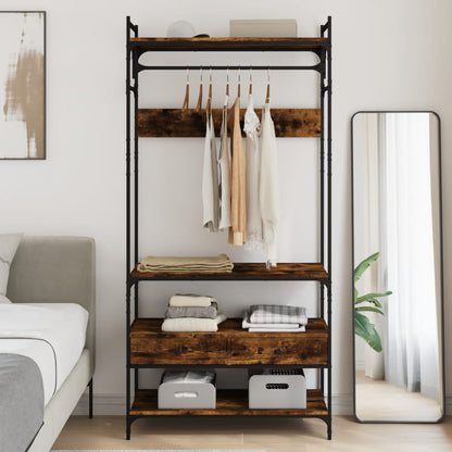 Armadio Cassetti Rovere Fumo 89x39x184,5 cm Legno Multistrato - homemem39