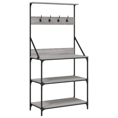 Scaffale Cucina Ganci 4 Ripiani Grigio Sonoma Legno Multistrato - homemem39