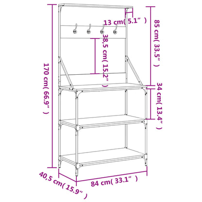 Scaffale Cucina Ganci 4 Ripiani Grigio Sonoma Legno Multistrato - homemem39