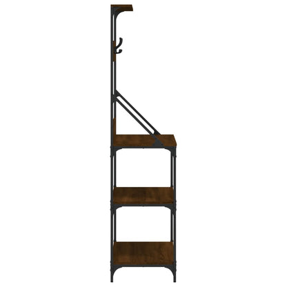 Scaffale Cucina Ganci 4Ripiani Rovere Marrone Legno Multistrato - homemem39