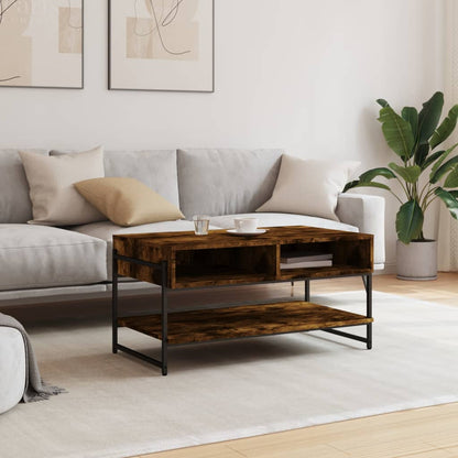Tavolino da Salotto Rovere Fumo 90x50x45cm in Legno Multistrato | homemem39