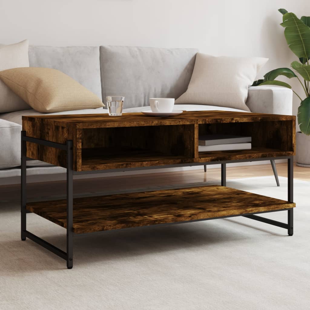 Tavolino da Salotto Rovere Fumo 90x50x45cm in Legno Multistrato | homemem39