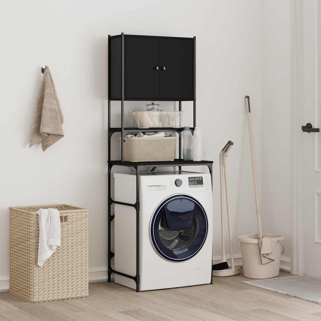 Mobile per Lavatrice Nero 68x48,5x194 cm