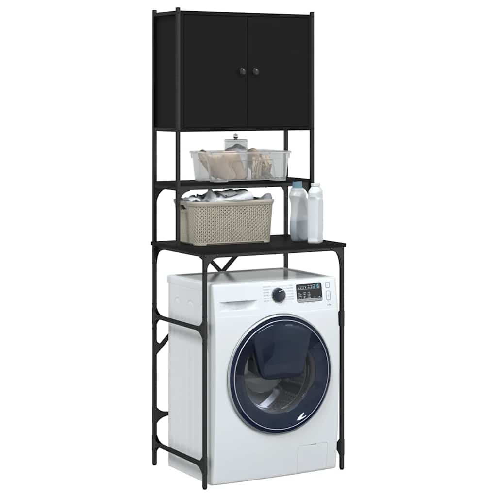 Mobile per Lavatrice Nero 68x48,5x194 cm | homemem39