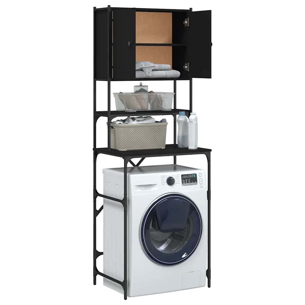 Mobile per Lavatrice Nero 68x48,5x194 cm | homemem39