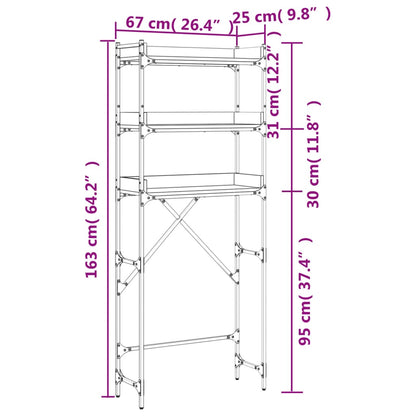 Scaffale per Lavatrice Rovere Sonoma 67x25x163 cm Multistrato | homemem39