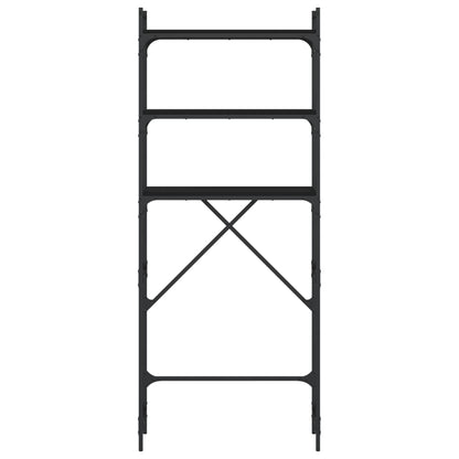Scaffale per Lavatrice Nero 67x25x163 cm in Legno Multistrato - homemem39