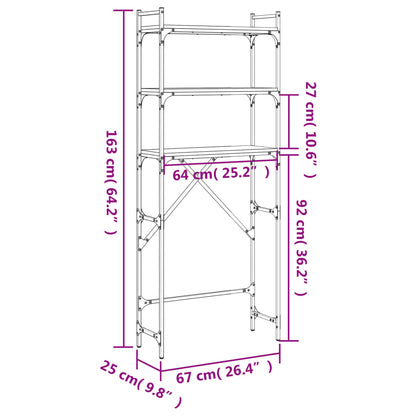 Scaffale per Lavatrice Rovere Marrone 67x25x163 cm Multistrato - homemem39