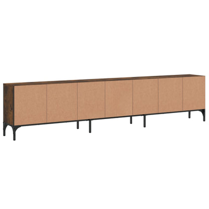 Mobile TV Cassetto Rovere Fumo 200x25x44 cm Legno Multistrato - homemem39