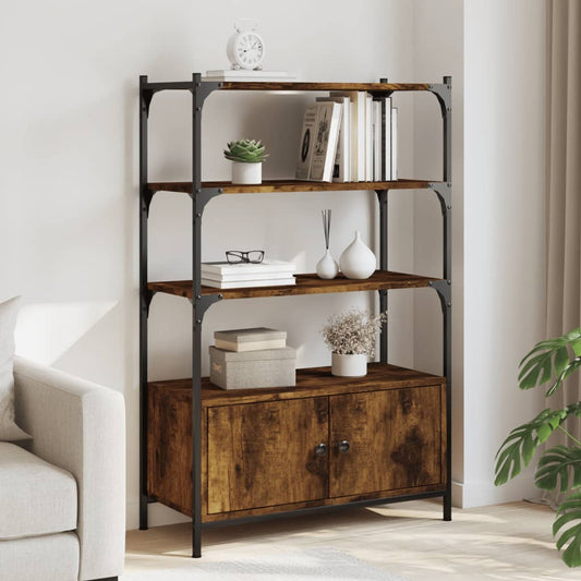 Libreria 3 Ripiani Rovere Fumo 70x30x109,5 cm Legno Multistrato | homemem39
