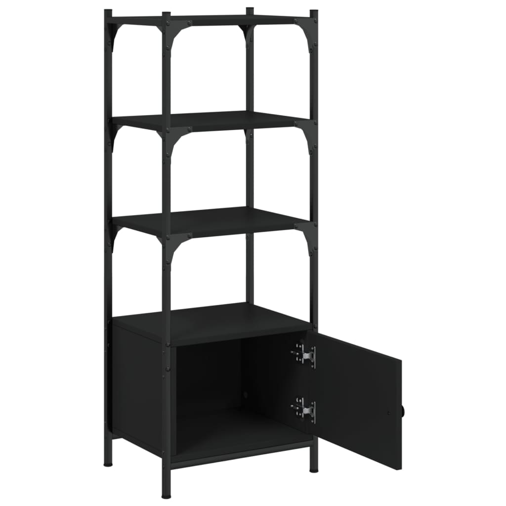 Libreria a 3 Ripiani Nera 41x30x109,5 cm in Legno Multistrato | homemem39