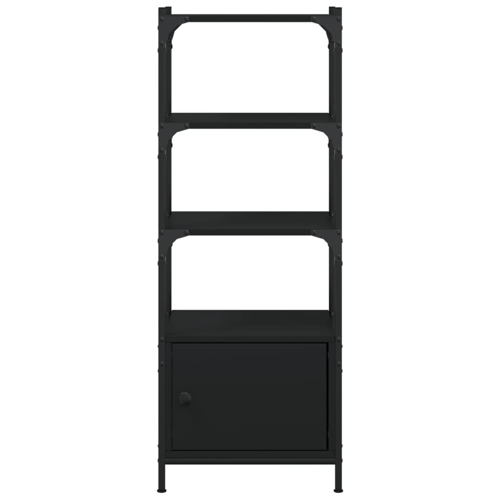 Libreria a 3 Ripiani Nera 41x30x109,5 cm in Legno Multistrato | homemem39