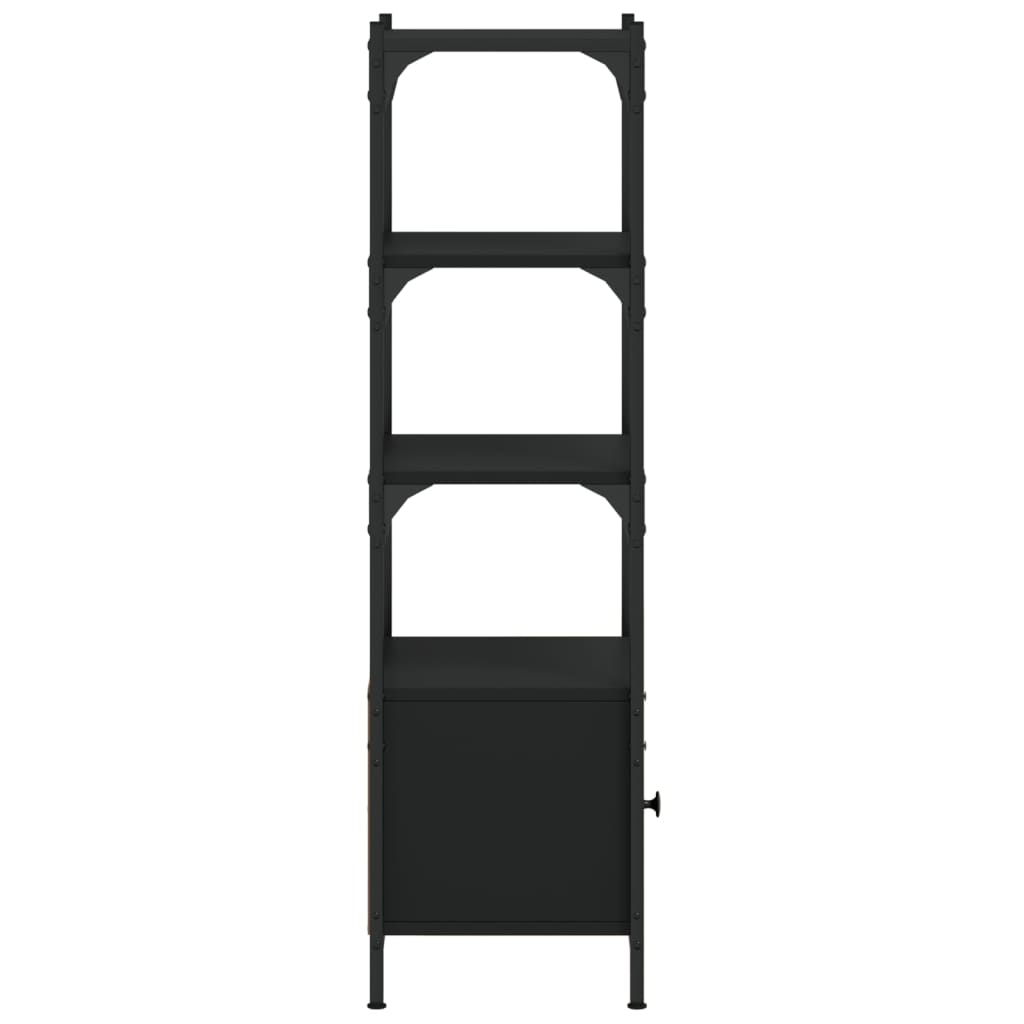 Libreria a 3 Ripiani Nera 41x30x109,5 cm in Legno Multistrato | homemem39
