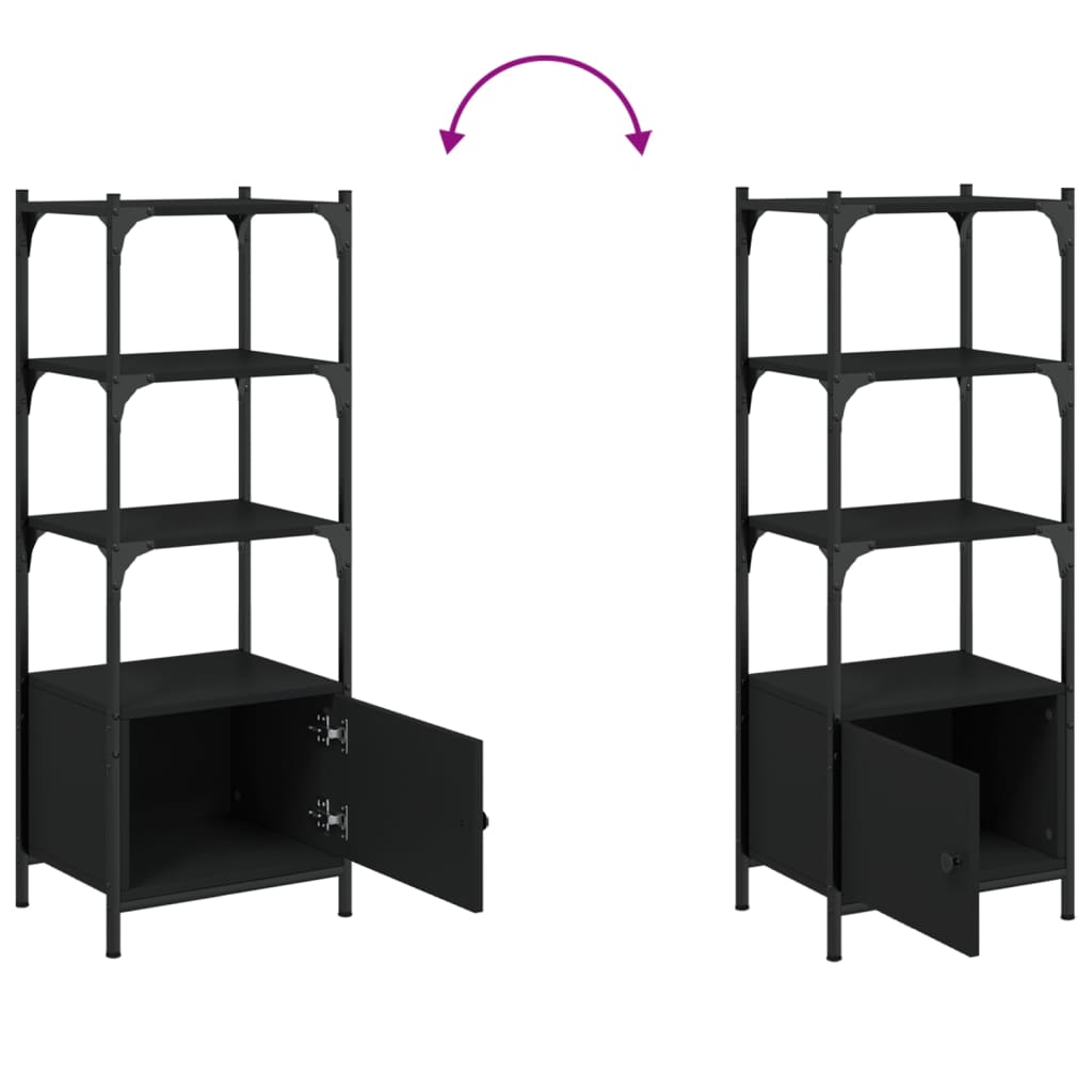Libreria a 3 Ripiani Nera 41x30x109,5 cm in Legno Multistrato | homemem39