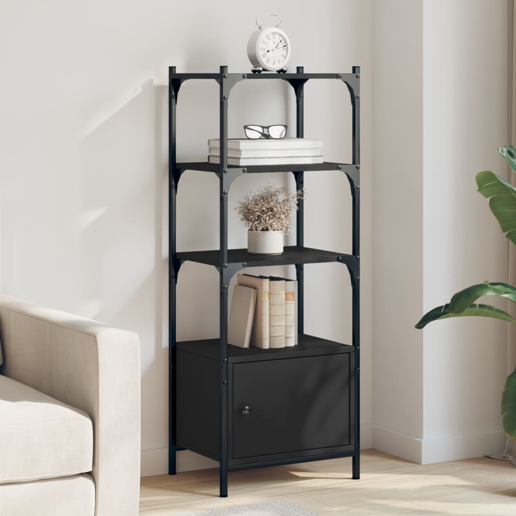 Libreria a 3 Ripiani Nera 41x30x109,5 cm in Legno Multistrato | homemem39