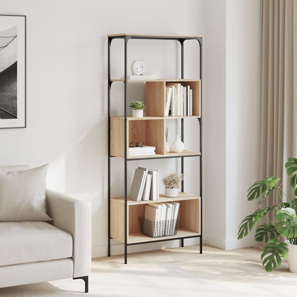 Libreria 5Ripiani Rovere Sonoma 76x33x188,5cm Legno Multistrato | homemem39