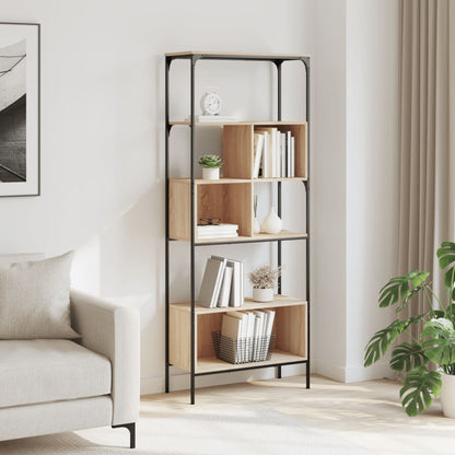 Libreria 5Ripiani Rovere Sonoma 76x33x188,5cm Legno Multistrato | homemem39