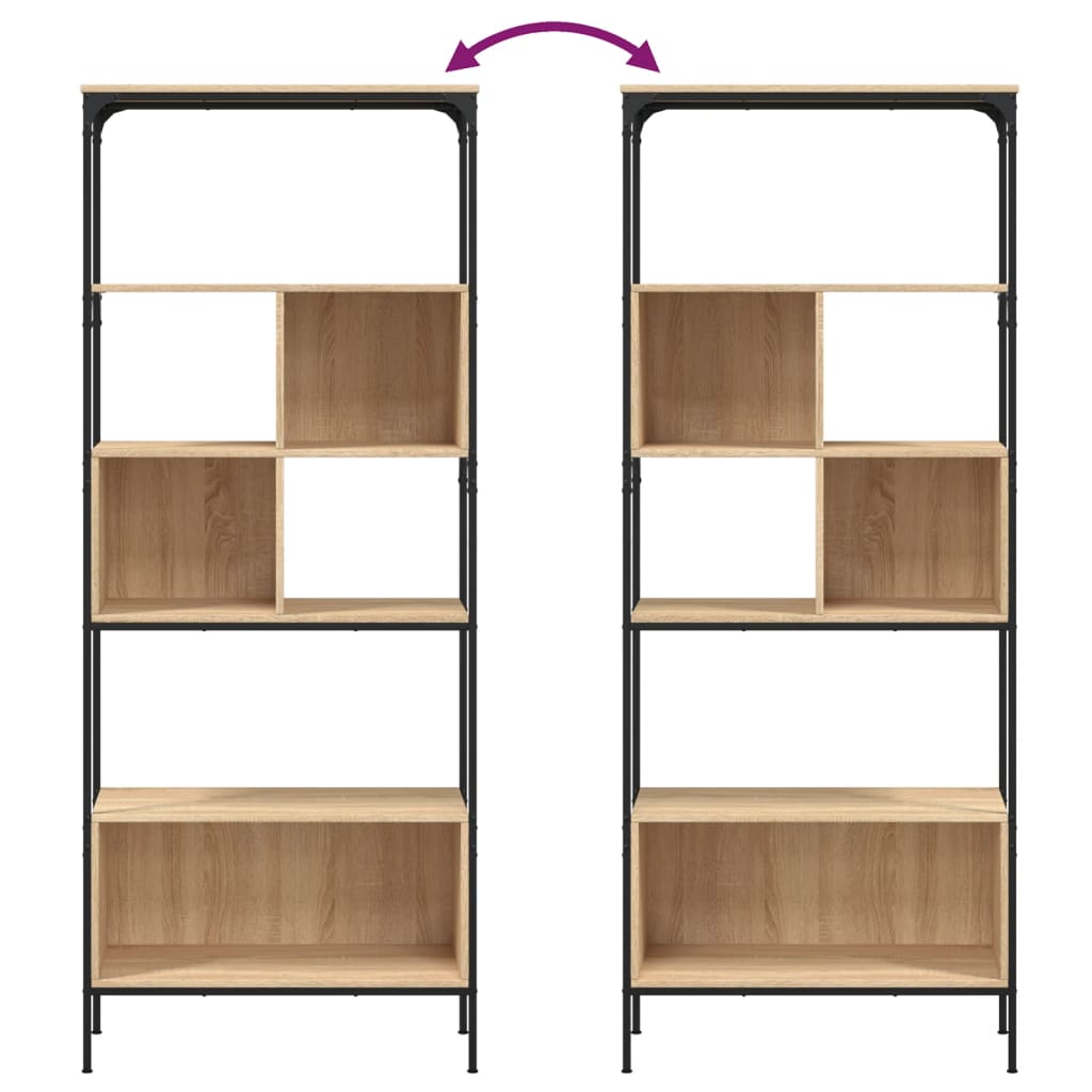 Libreria 5Ripiani Rovere Sonoma 76x33x188,5cm Legno Multistrato | homemem39