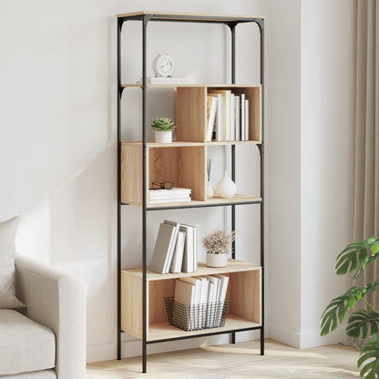 Libreria 5Ripiani Rovere Sonoma 76x33x188,5cm Legno Multistrato | homemem39