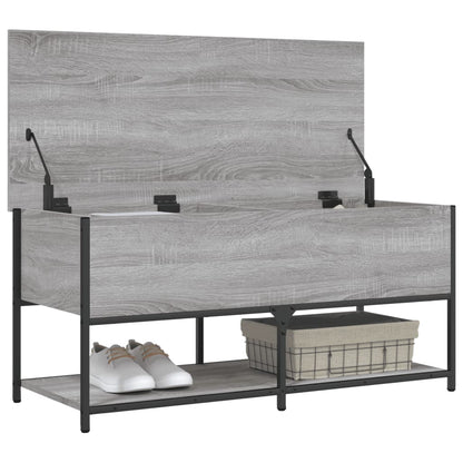 Panca Portaoggetti Grigio Sonoma 100x42,5x47 Legno Multistrato - homemem39