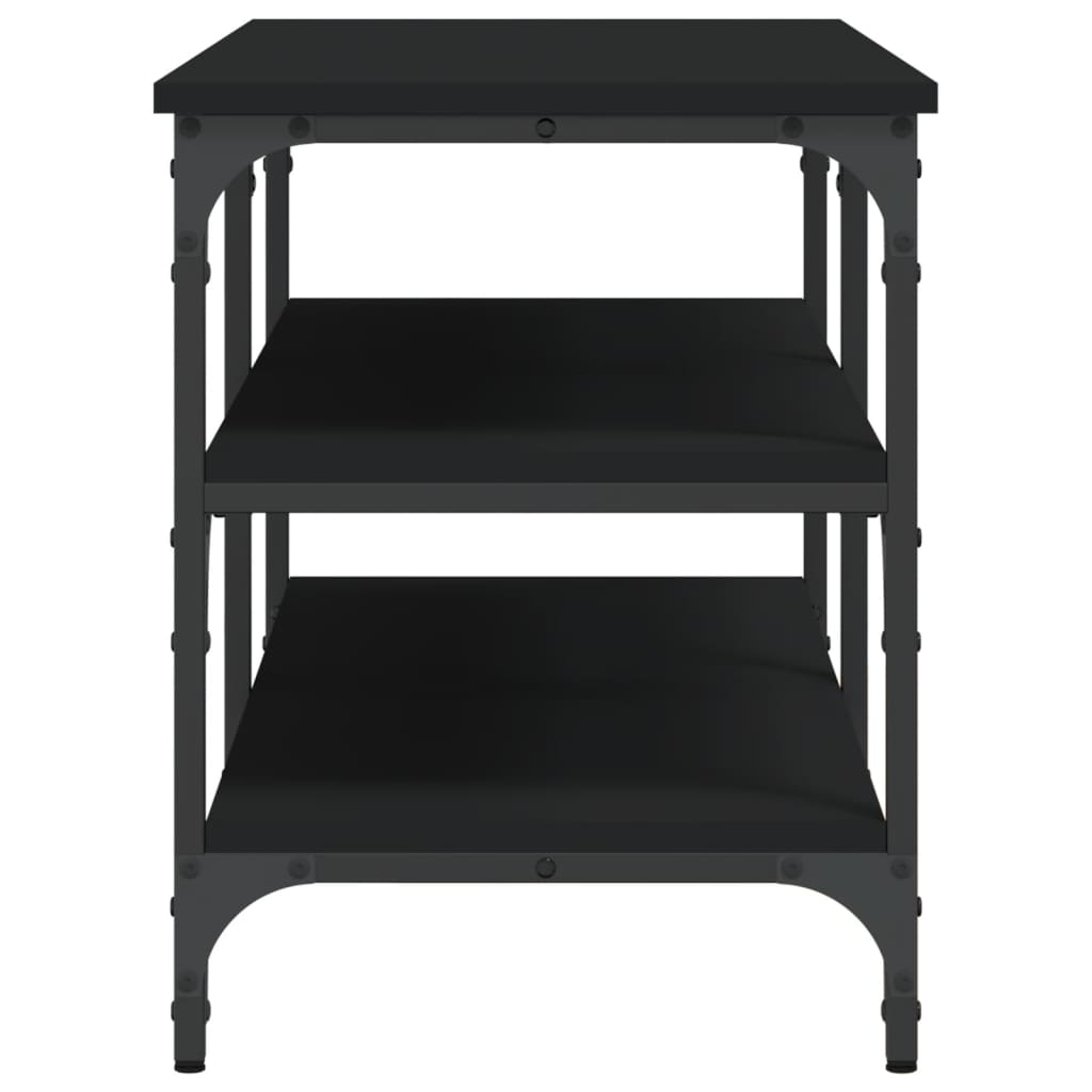 Panca Porta Scarpe Nera 100x38,5x49 cm in Legno Multistrato - homemem39