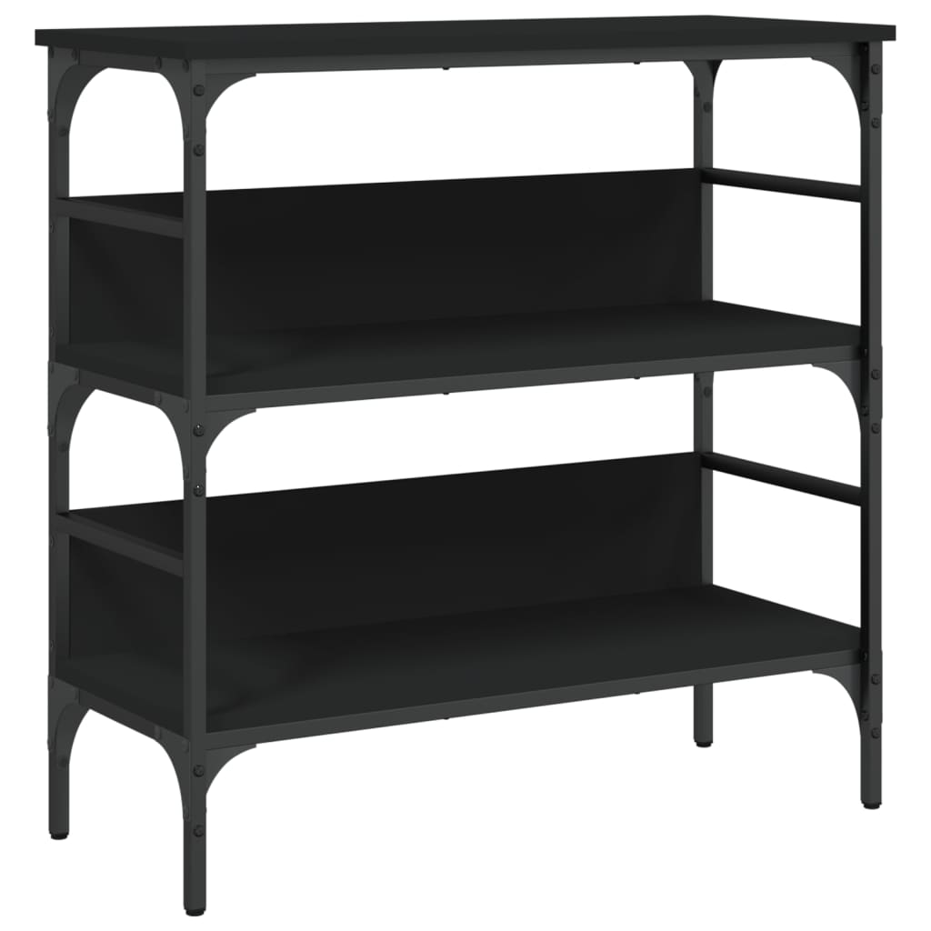 Tavolino Consolle Nero 75x32x75 cm in Legno Multistrato - homemem39