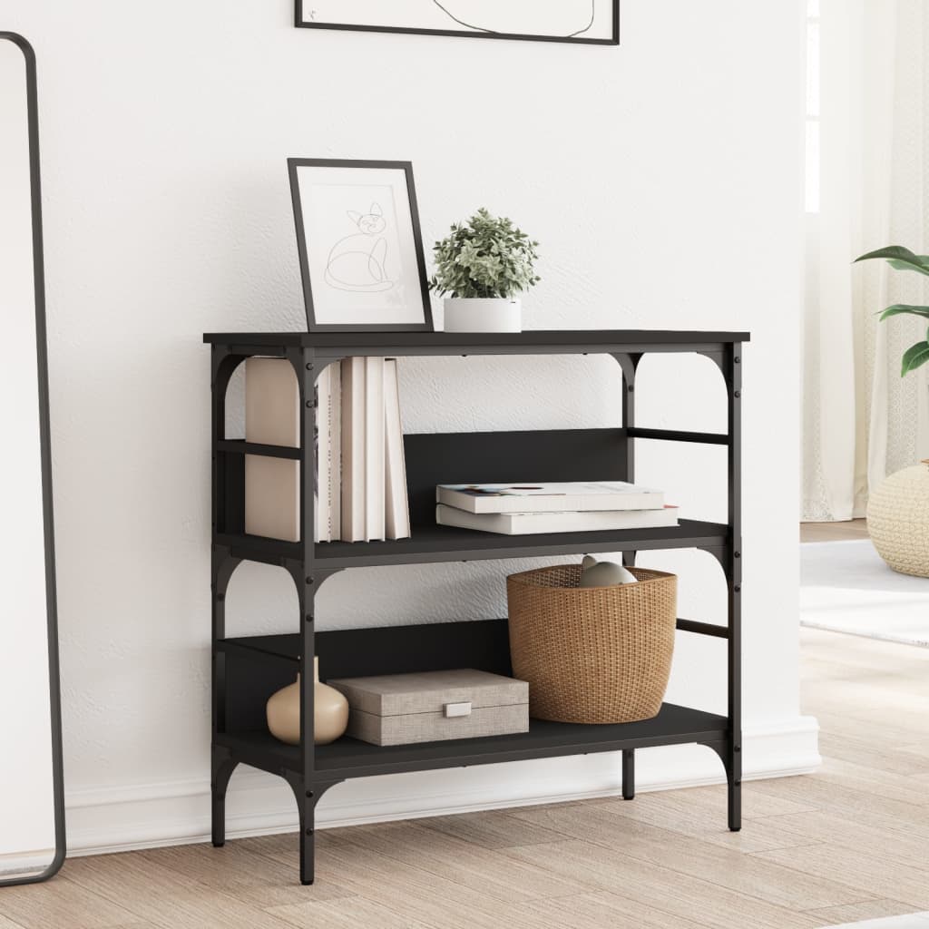 Tavolino Consolle Nero 75x32x75 cm in Legno Multistrato - homemem39