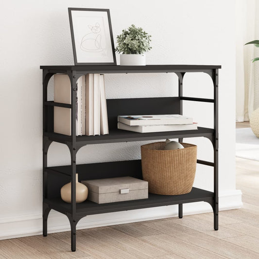 Tavolino Consolle Nero 75x32x75 cm in Legno Multistrato - homemem39