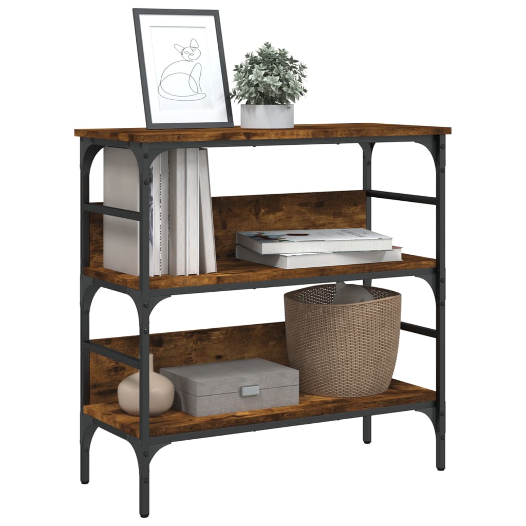 Tavolino Consolle Rovere Fumo 75x32x75 cm in Legno Multistrato | homemem39