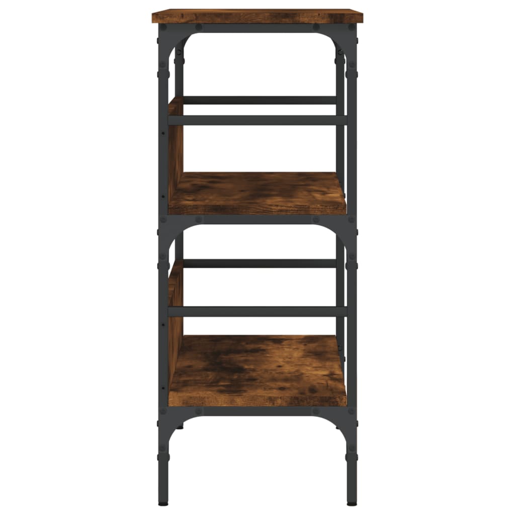 Tavolino Consolle Rovere Fumo 75x32x75 cm in Legno Multistrato | homemem39