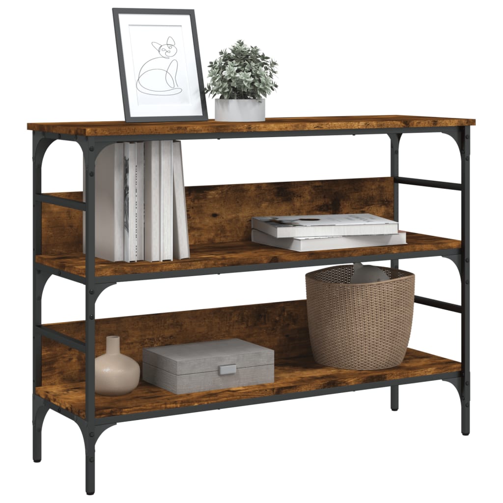 Tavolo Consolle Rovere Fumo 100x32x75 cm Legno Multistrato | homemem39
