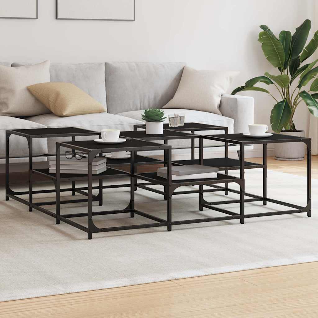 Tavolino da Salotto Nero 121x121x40 cm in Legno Multistrato | homemem39