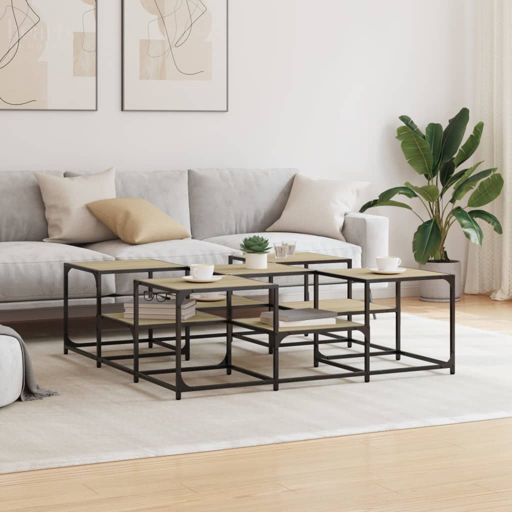 Tavolino Salotto Rovere Sonoma 121x121x40 cm Legno Multistrato | homemem39