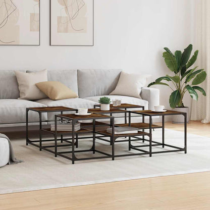 Tavolino Salotto Rovere Fumo 121x121x40 cm Legno Multistrato | homemem39